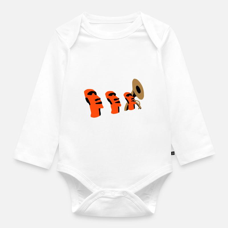 sousaphone rapa nui - Body Bébé bio manches longues - blanc