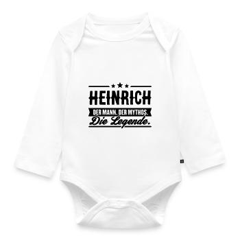 Man Myth Legend Heinrich - Body Bébé bio manches longues - blanc - Devant