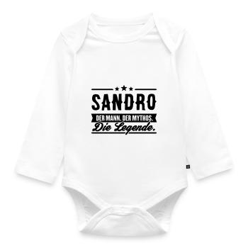 Man Myth Legend Sandro - Body Bébé bio manches longues - blanc - Devant