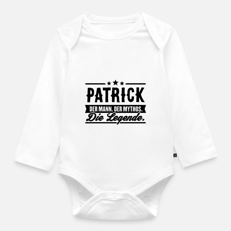 Man Myth Legend Patrick - Body Bébé bio manches longues - blanc