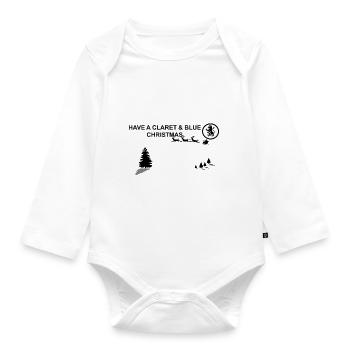 Claret and Blue Xmas - Organic Longsleeve Baby Bodysuit - white - Front