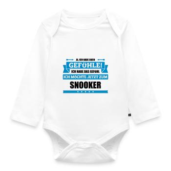 Lustiger Snooker Spruch - Baby Bio-Langarm-Body - Weiß - Vorne