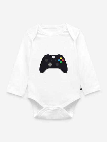 Gaming Controller - Baby Bio-Langarm-Body - Weiß