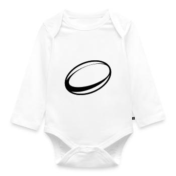 Rugby ballon de rugby chemise shirt design - Body Bébé bio manches longues - blanc - Devant