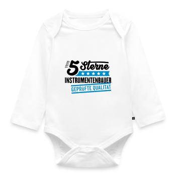 5Sterne Instrumentenbauer - Baby Bio-Langarm-Body - Weiß - Vorne