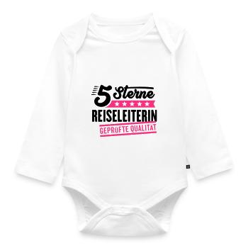 5Sterne Reiseleiterin - Baby Bio-Langarm-Body - Weiß - Vorne