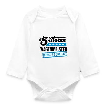 5Sterne Wagenmeister - Baby Bio-Langarm-Body - Weiß - Vorne