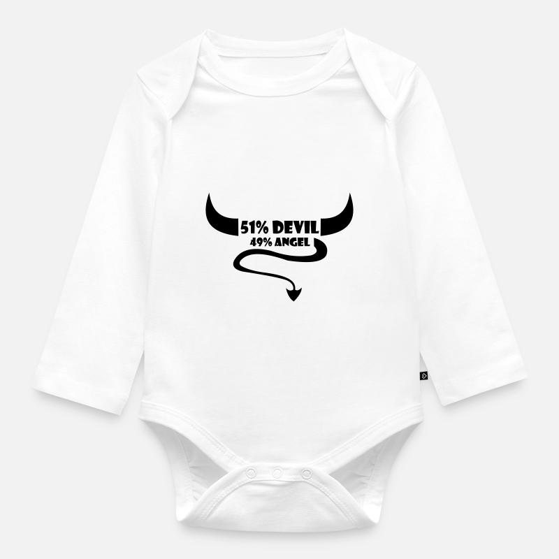kleiner Teufel - Baby Bio-Langarm-Body - Weiß