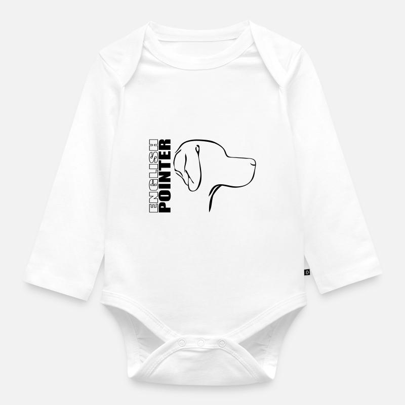 ENGLISH POINTER PROFIL - Baby Bio-Langarm-Body - Weiß