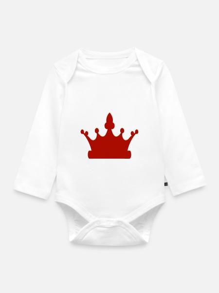 Königliche Krone - Baby Bio-Langarm-Body - Weiß