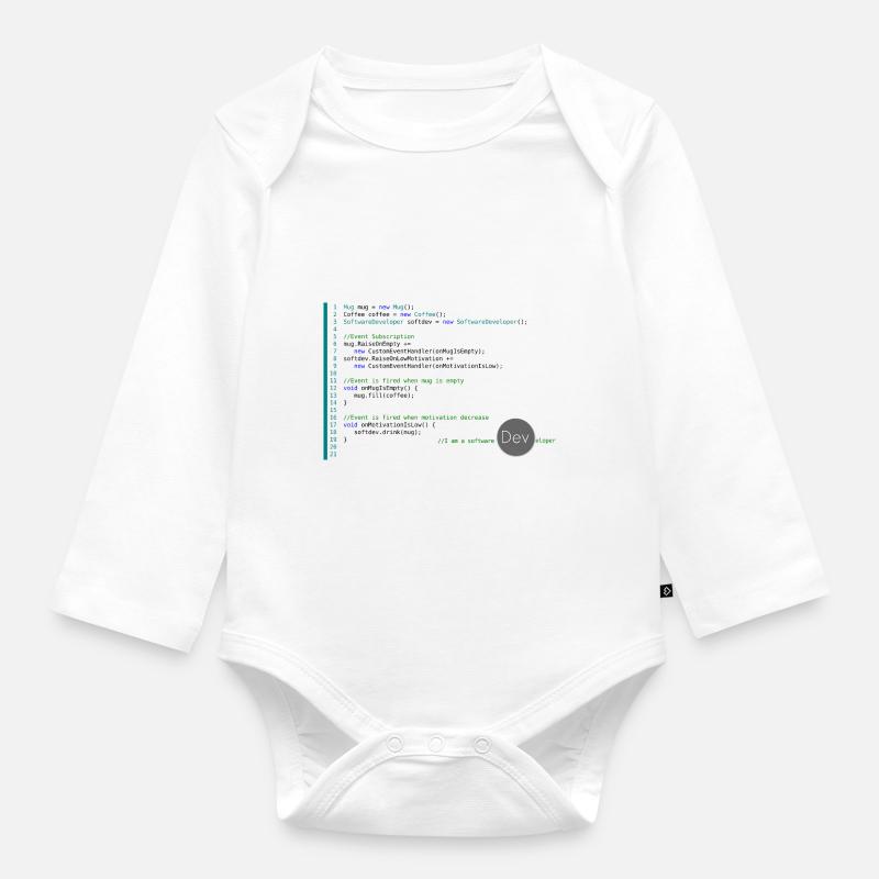 I am a Software Developer - Baby Bio-Langarm-Body - Weiß