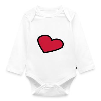 perspective_heart_outline_2c - Body Bébé bio manches longues - blanc - Devant