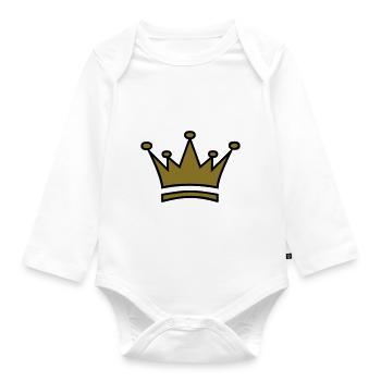 Krone - Baby Bio-Langarm-Body - Weiß - Vorne