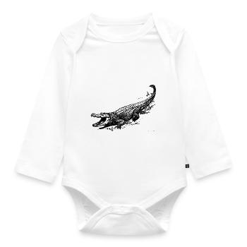 kroko 32 - Baby Bio-Langarm-Body - Weiß - Vorne