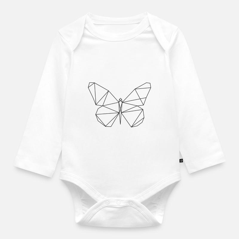 papillon - Body Bébé bio manches longues - blanc