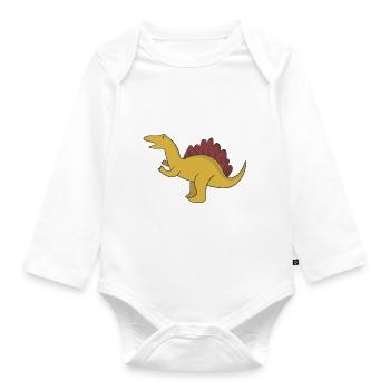 Dinosaur Stone Age Fossil gift Neandertaler - Organic Longsleeve Baby Bodysuit - white - Front