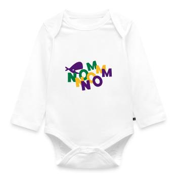 Wal Nom Nom - Baby Bio-Langarm-Body - Weiß - Vorne