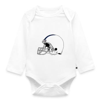 Football Helm - Baby Bio-Langarm-Body - Weiß - Vorne