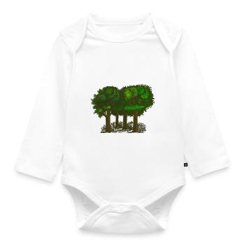 Forest - Organic Longsleeve Baby Bodysuit - white - Front