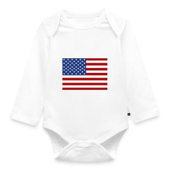 usa - Organic Longsleeve Baby Bodysuit - white - Front