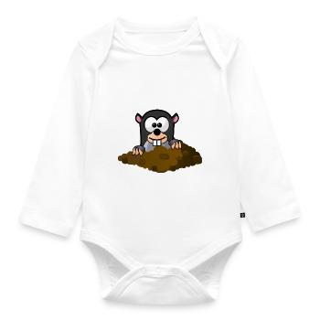 mole - Organic Longsleeve Baby Bodysuit - white - Front
