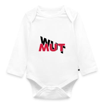 Mut hilft gegen Wut - Baby Bio-Langarm-Body - Weiß - Vorne