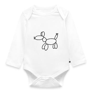 Balloon dog - Organic Longsleeve Baby Bodysuit - white - Front