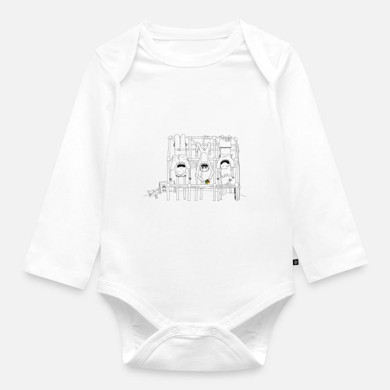 cour de récréation - Body Bébé bio manches longues - blanc
