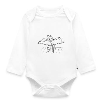 Buch - Baby Bio-Langarm-Body - Weiß - Vorne