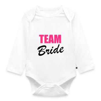 Team Bride - Organic Longsleeve Baby Bodysuit - white - Front