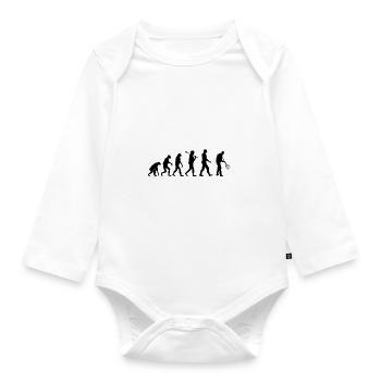 Landwirt Mistgabel Evolution - Baby Bio-Langarm-Body - Weiß - Vorne