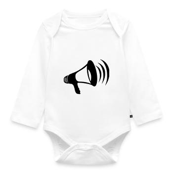 Megaphon - Baby Bio-Langarm-Body - Weiß - Vorne