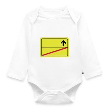 leeres Ortsschild - Baby Bio-Langarm-Body - Weiß - Vorne