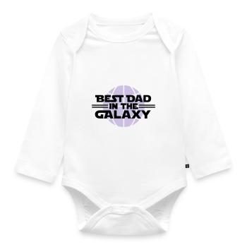 Best dad in he galaxy - Baby Bio-Langarm-Body - Weiß - Vorne
