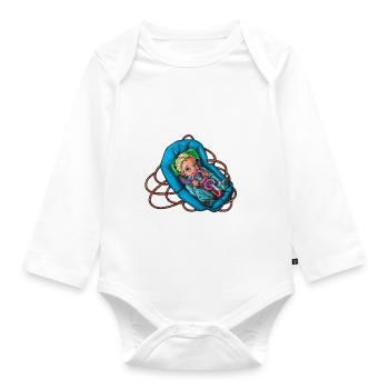 Kleiner Babykletterer 6 - Baby Bio-Langarm-Body - Weiß - Vorne