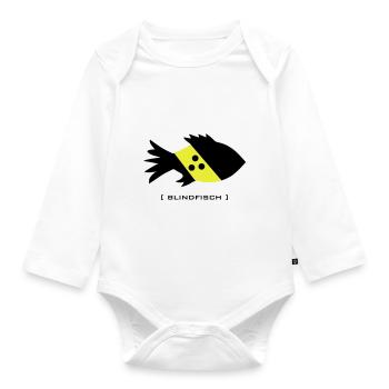 blind fish, blind goofy dork blind - Organic Longsleeve Baby Bodysuit - white - Front