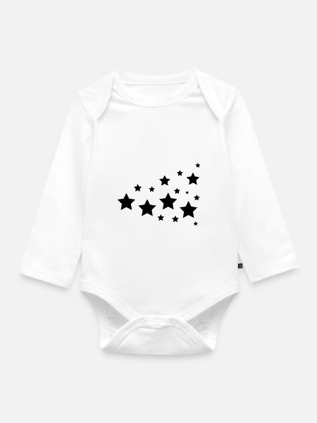 stars - Baby Bio-Langarm-Body - Weiß
