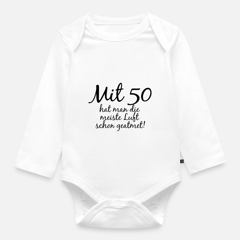 mit_50 - Baby Bio-Langarm-Body - Weiß