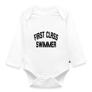 First Class Swimmer - Body Bébé bio manches longues - blanc - Devant