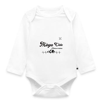 Minga Oida Stuff - Baby Bio-Langarm-Body - Weiß - Vorne