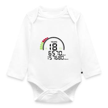 counter anniversary years 18 years - Organic Longsleeve Baby Bodysuit - white - Front