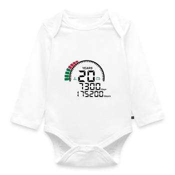 years 20 years anniversary meter - Organic Longsleeve Baby Bodysuit - white - Front