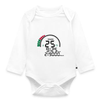 years 25 years anniversary meter - Organic Longsleeve Baby Bodysuit - white - Front