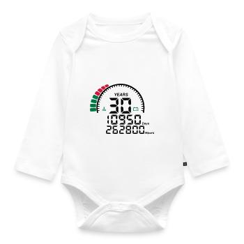 years 30 years anniversary meter - Organic Longsleeve Baby Bodysuit - white - Front