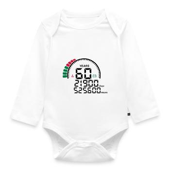 counter anniversary years 60 years - Organic Longsleeve Baby Bodysuit - white - Front