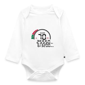 counter anniversary years 70 years - Organic Longsleeve Baby Bodysuit - white - Front