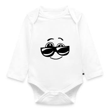 Smiley - Baby Bio-Langarm-Body - Weiß - Vorne