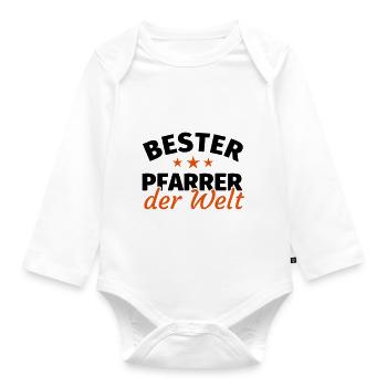 Geschenk Pfarrer - Baby Bio-Langarm-Body - Weiß - Vorne