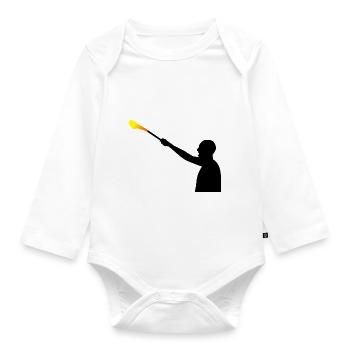 Fan Hooligan - Baby Bio-Langarm-Body - Weiß - Vorne