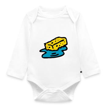 cleaning cleaning cleaning woman broom wischmop69 - Organic Longsleeve Baby Bodysuit - white - Front